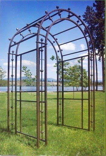 Wrought iron garden arbor trellis 4