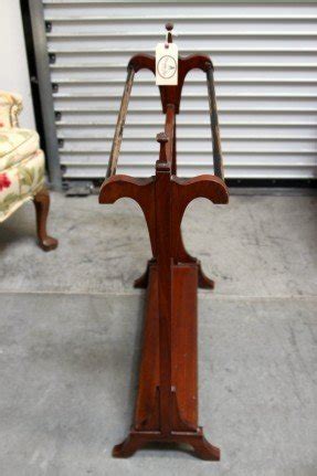 Antique mahogany wood towel rack 1