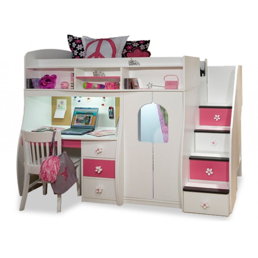 Loft beds with storage steps
