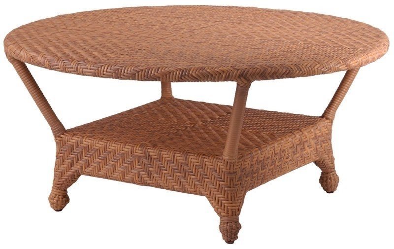 Whitecraft all weather wicker boca round coffee cocktail table s594211