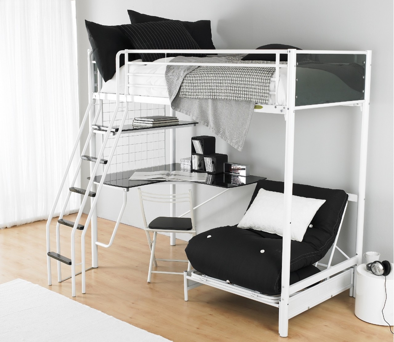 Bunk bed with desk underneath 2