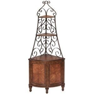 Corner bakers rack with cabinet 1