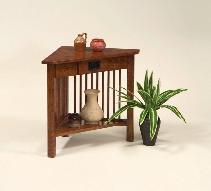 Foyer design corner console table