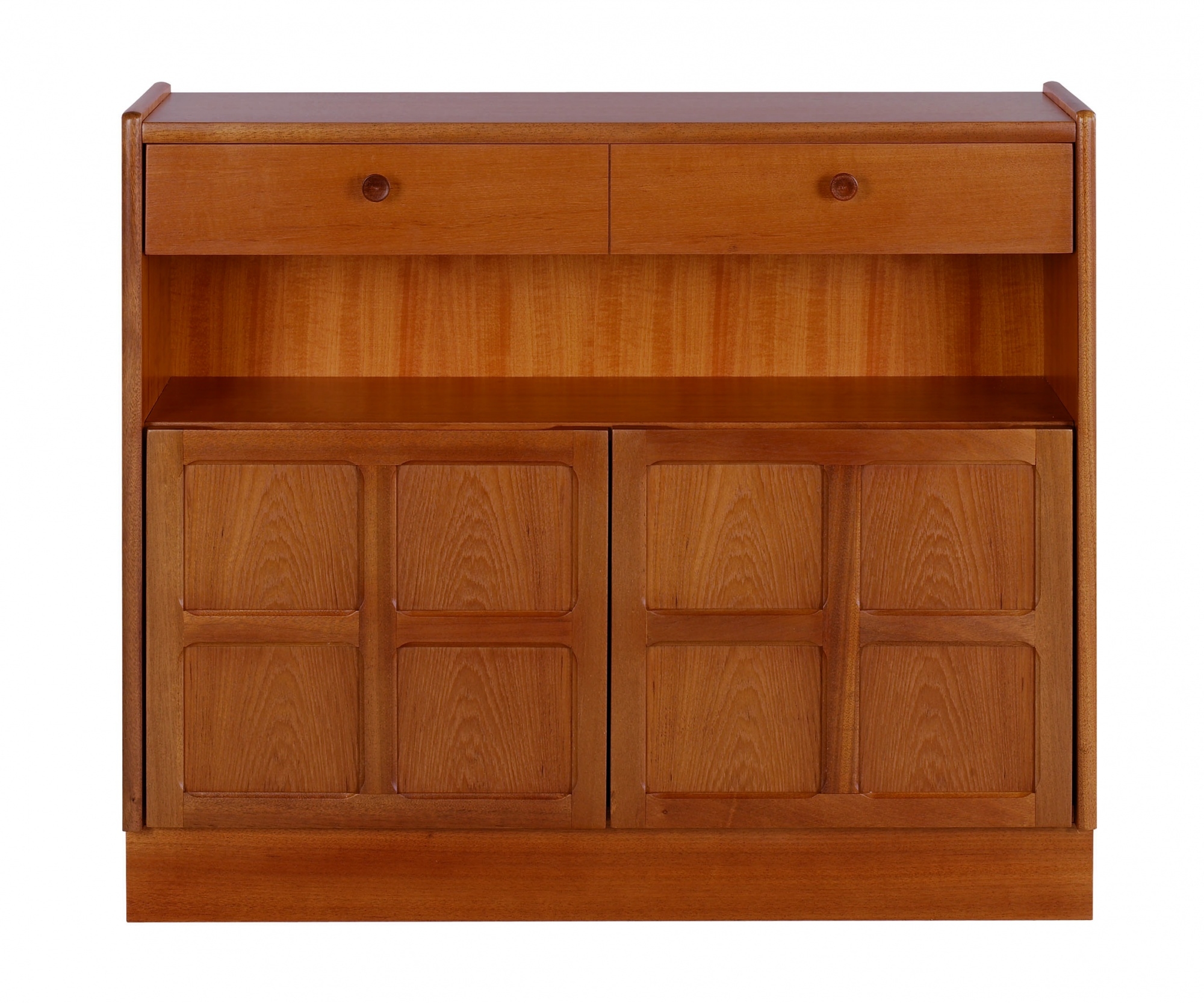 Nathan teak collection classic low bookcase with doors