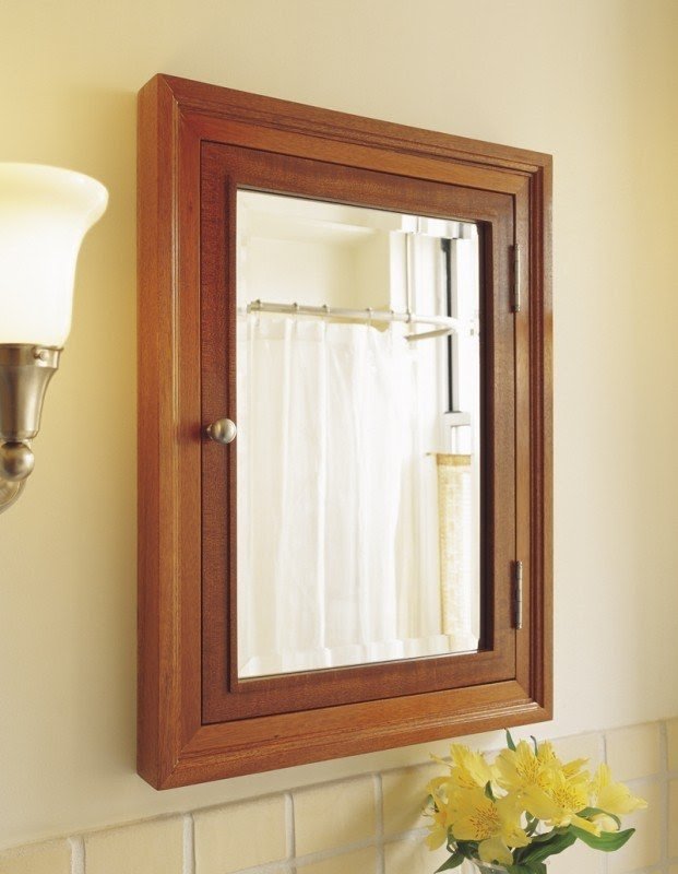 Recessed medicine cabinet mahogany