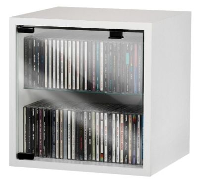 Vcm quattro wall mounted cd dvd storage box with glass