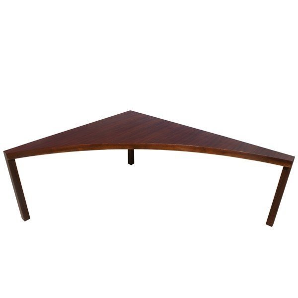 Vintage walnut milo baughman corner sofa table