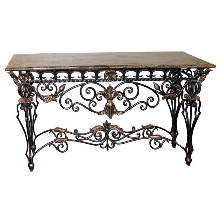 Wrought iron foyer table 2