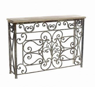 Wrought iron foyer table
