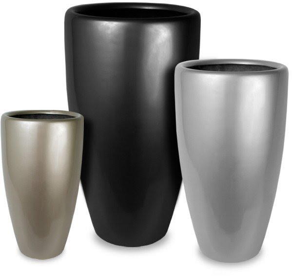 Fiberglass round tall planter