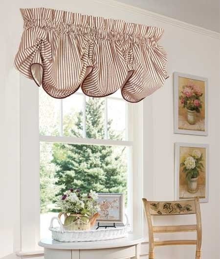 Window curtain fabric in creamy white and dark brown colors