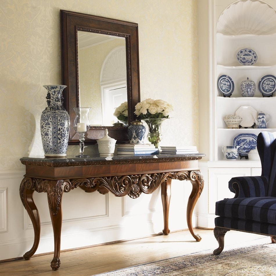 Foyer design small foyer table and mirror