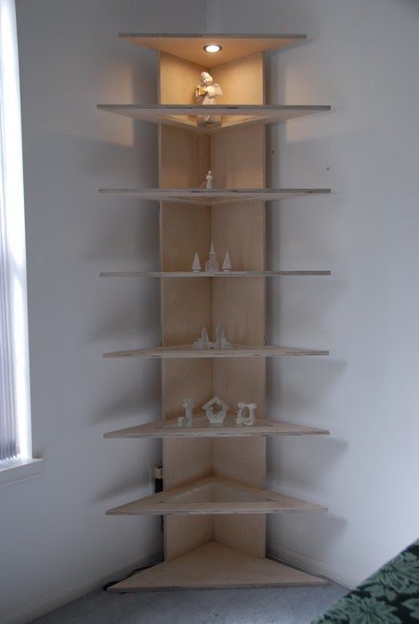 Six foot corner shelf no fasteners no glue
