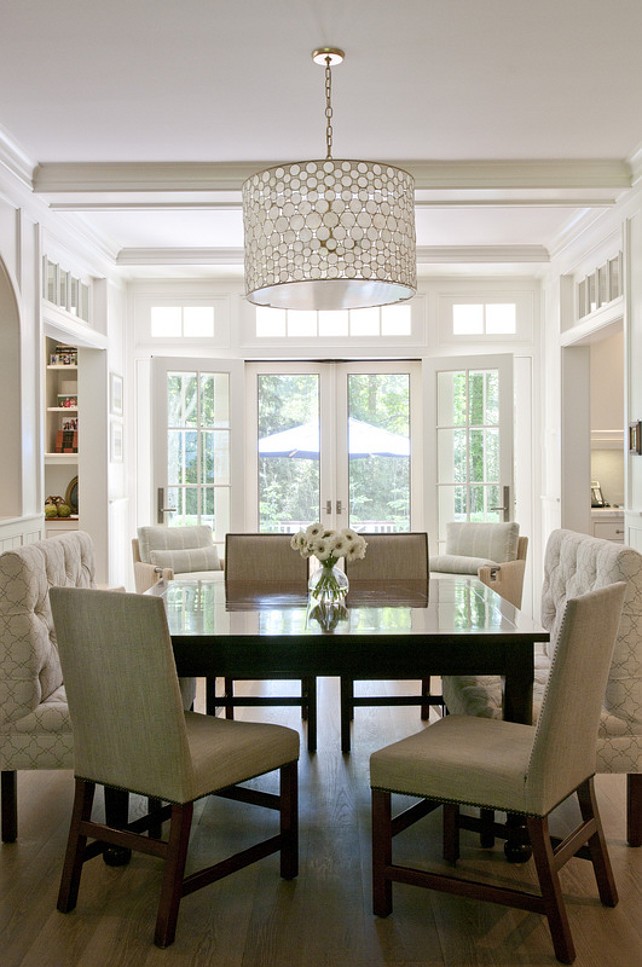 Square dining room table seats 8