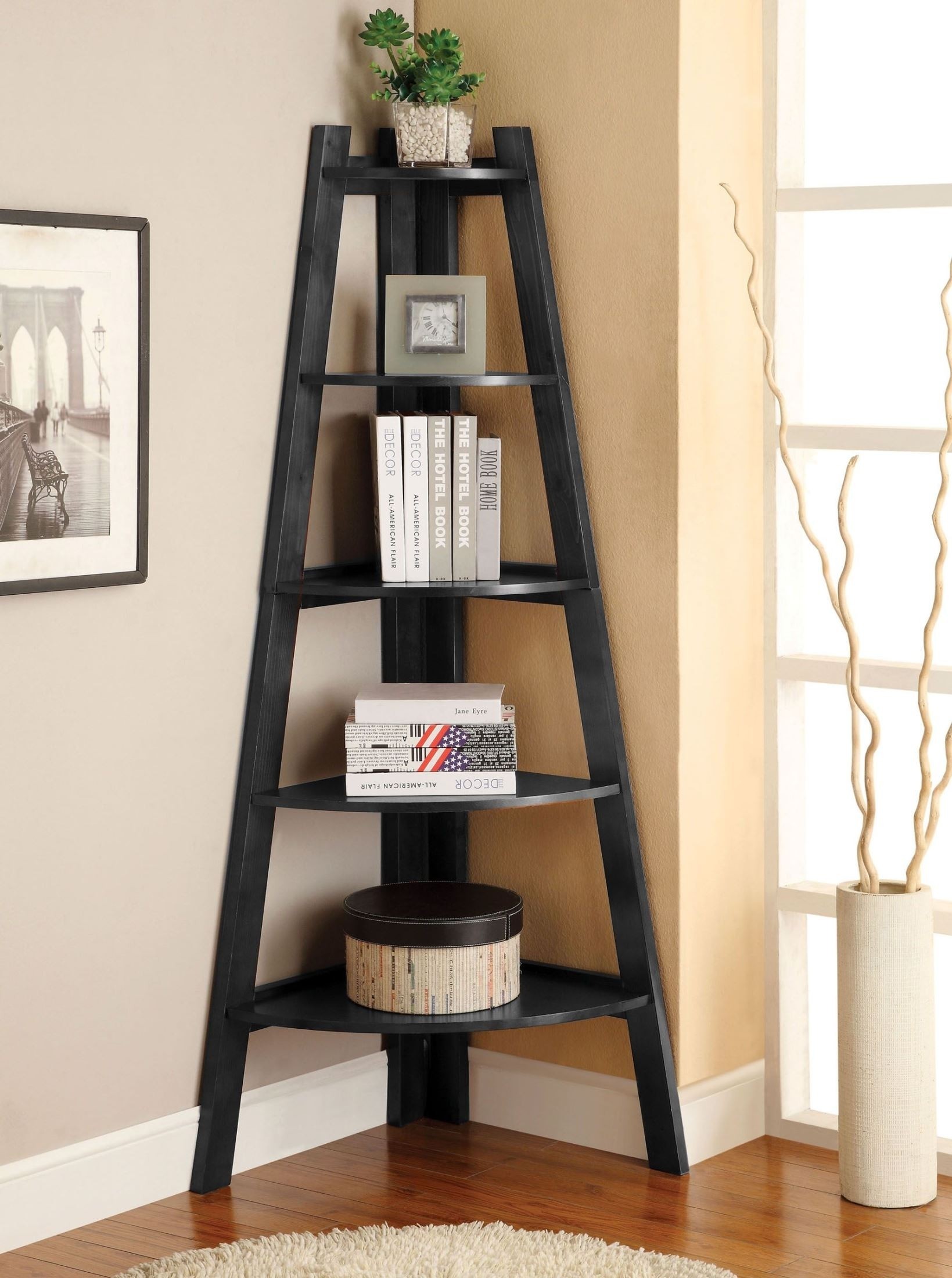 Wood open shelves enchanting brown wooden veneer corner wall shelving