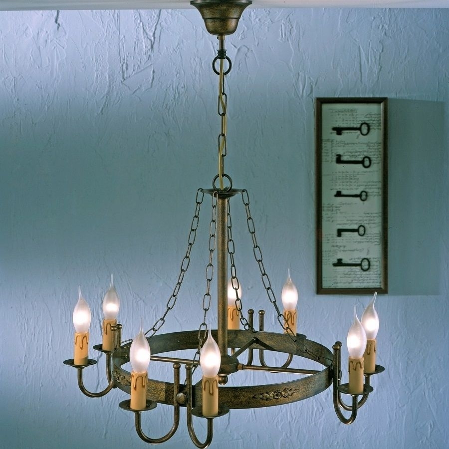 Rustik Medieval Eight Light Chandelier