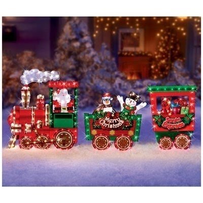 Christmas outdoor decor santa express train
