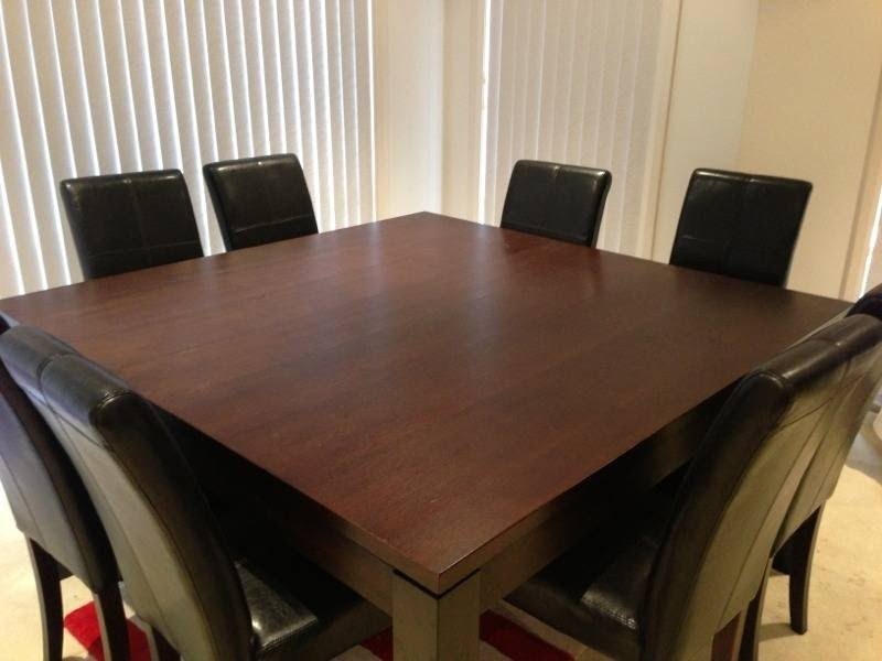 Square dining room table seats 8 delightful dining table set