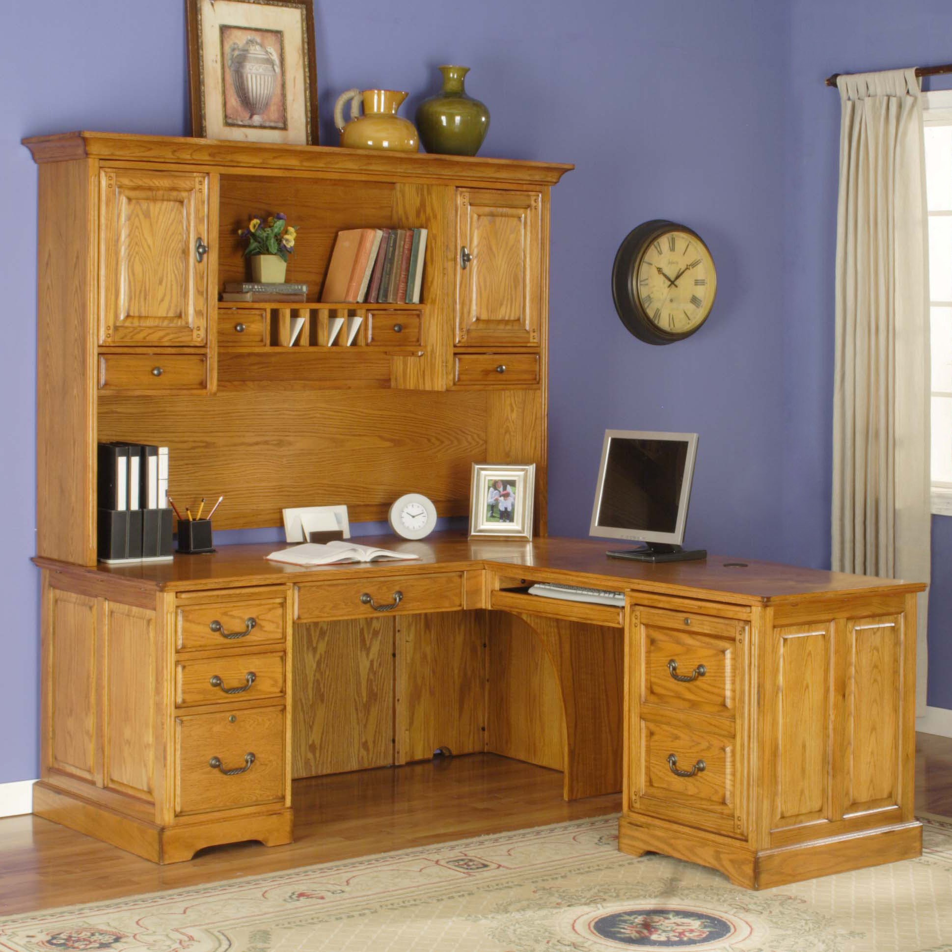 Whalen cambridge l shaped computer desk with optional hutch