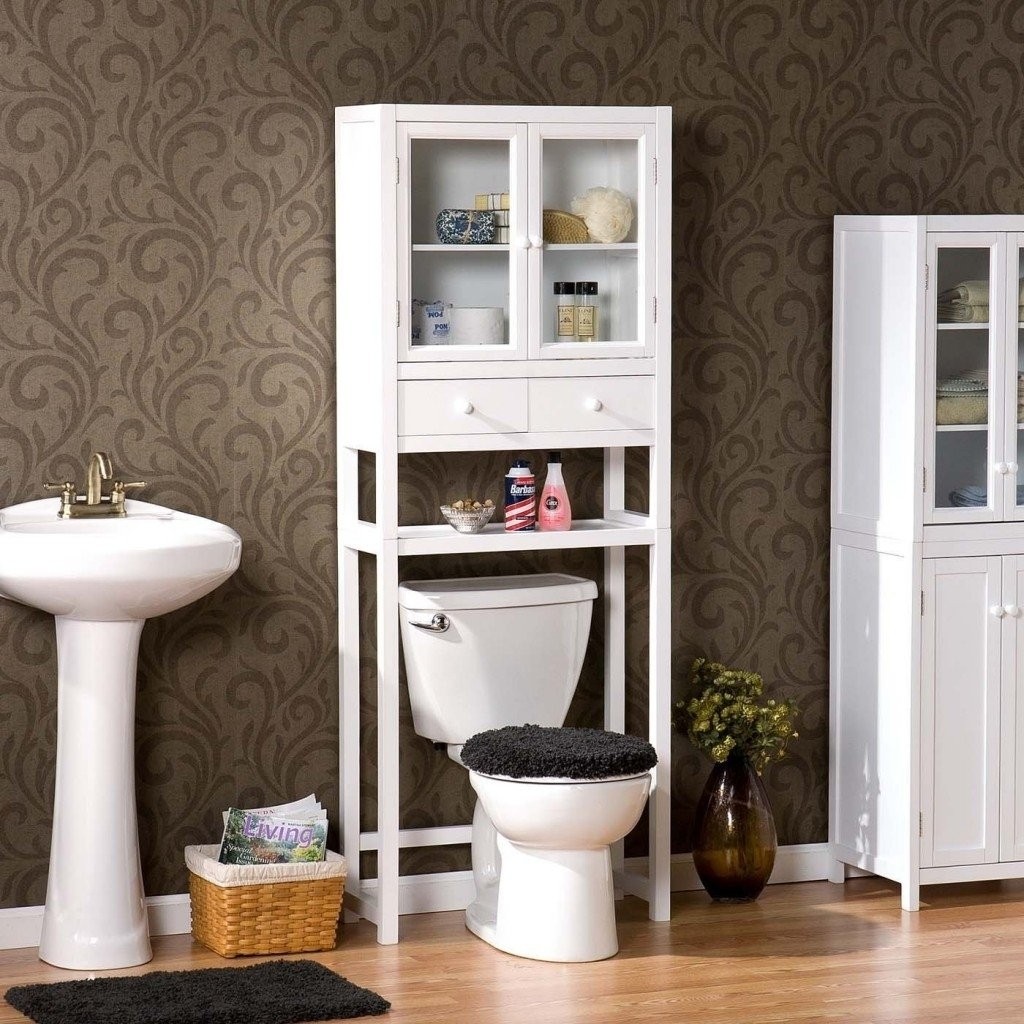 White over the toilet storage