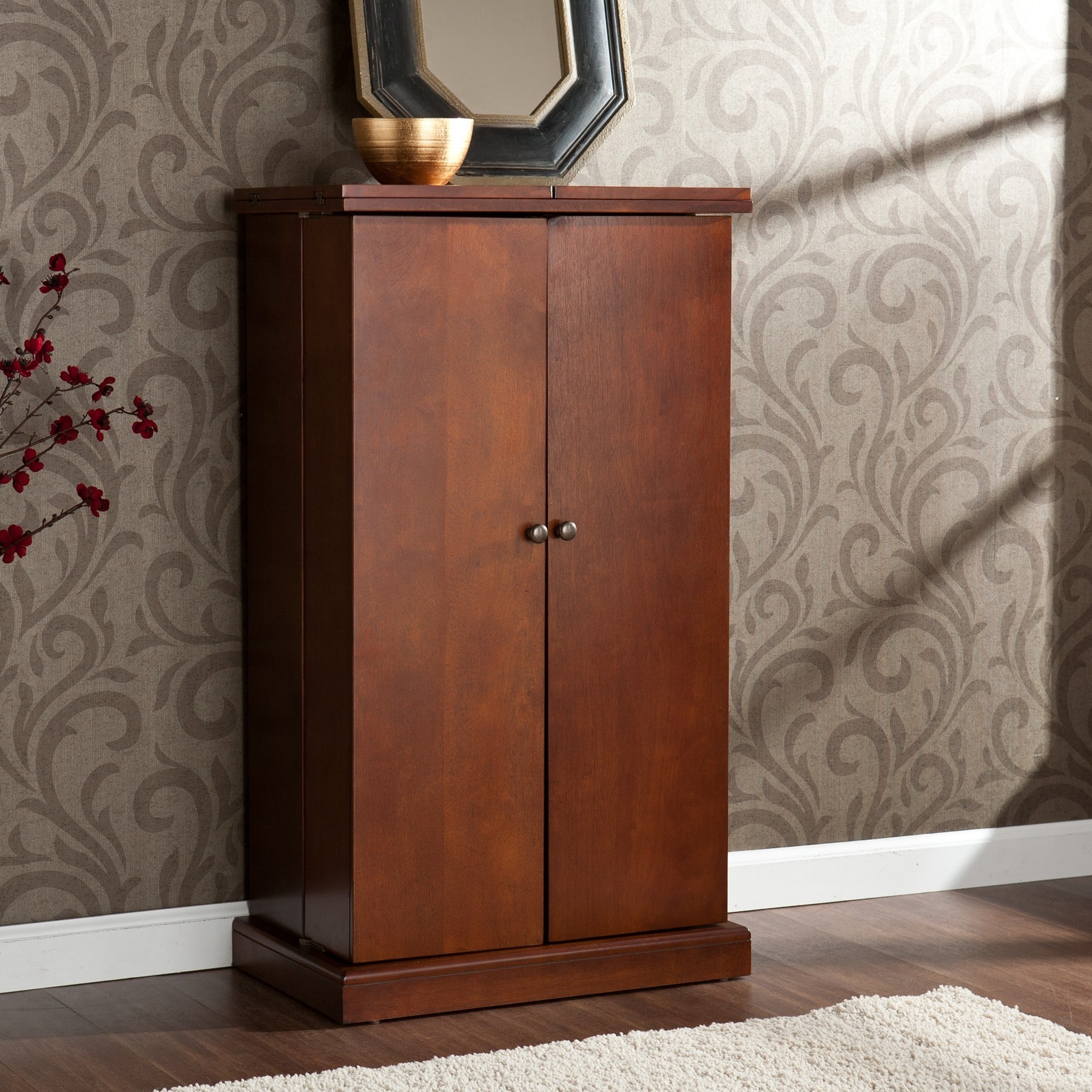 Wine liquor mini bar pub cabinet fold away storage 2