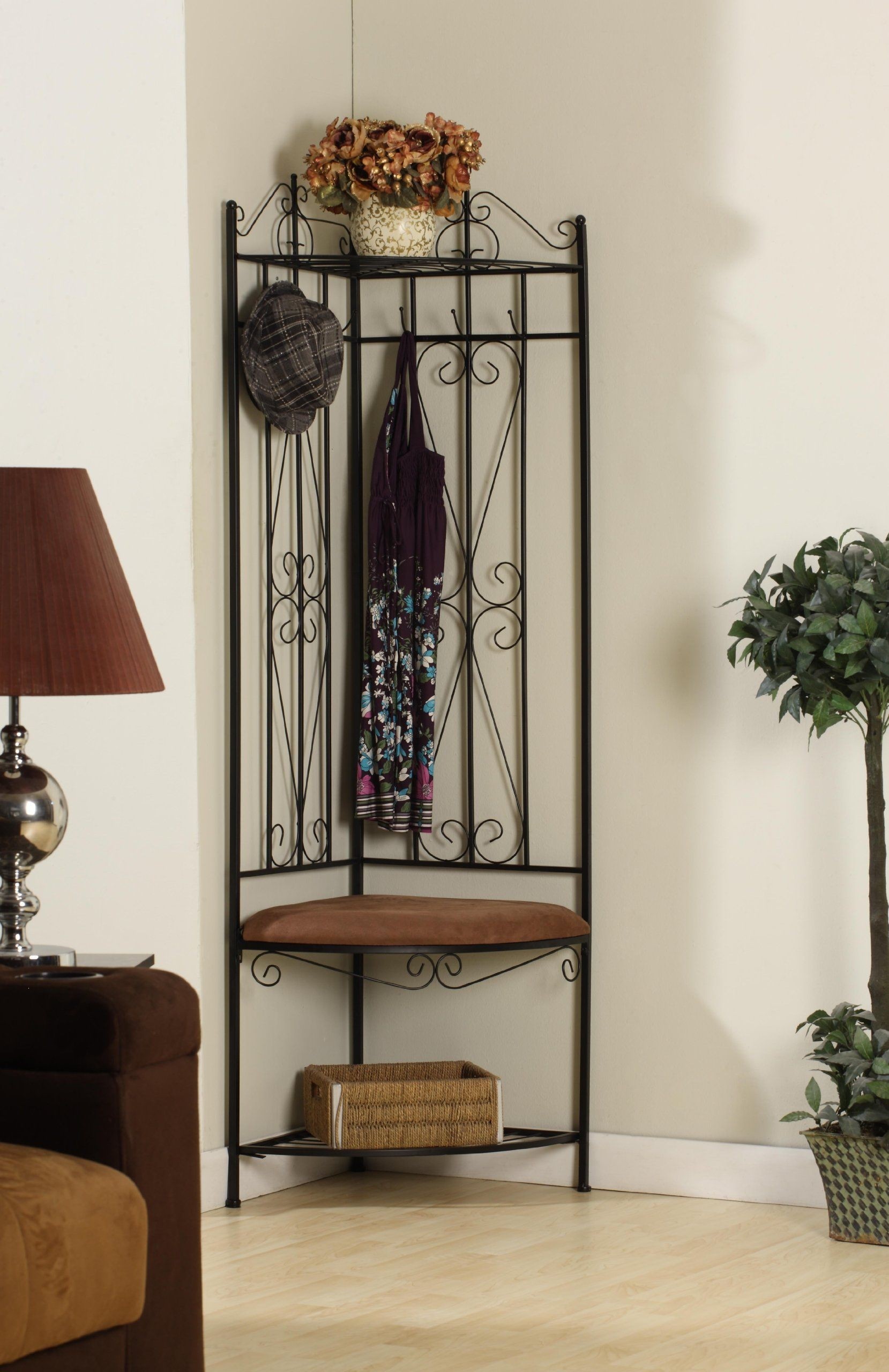 Coat rack with seat