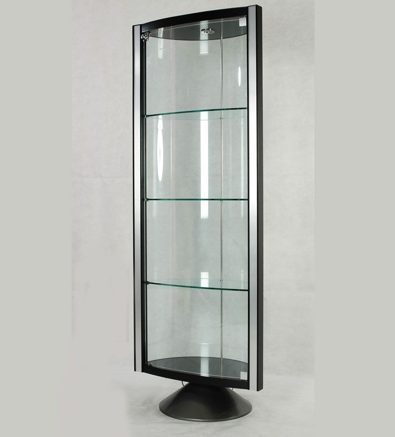 Espresso corner curio cabinet