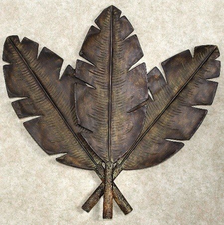 Metal wall art leaves