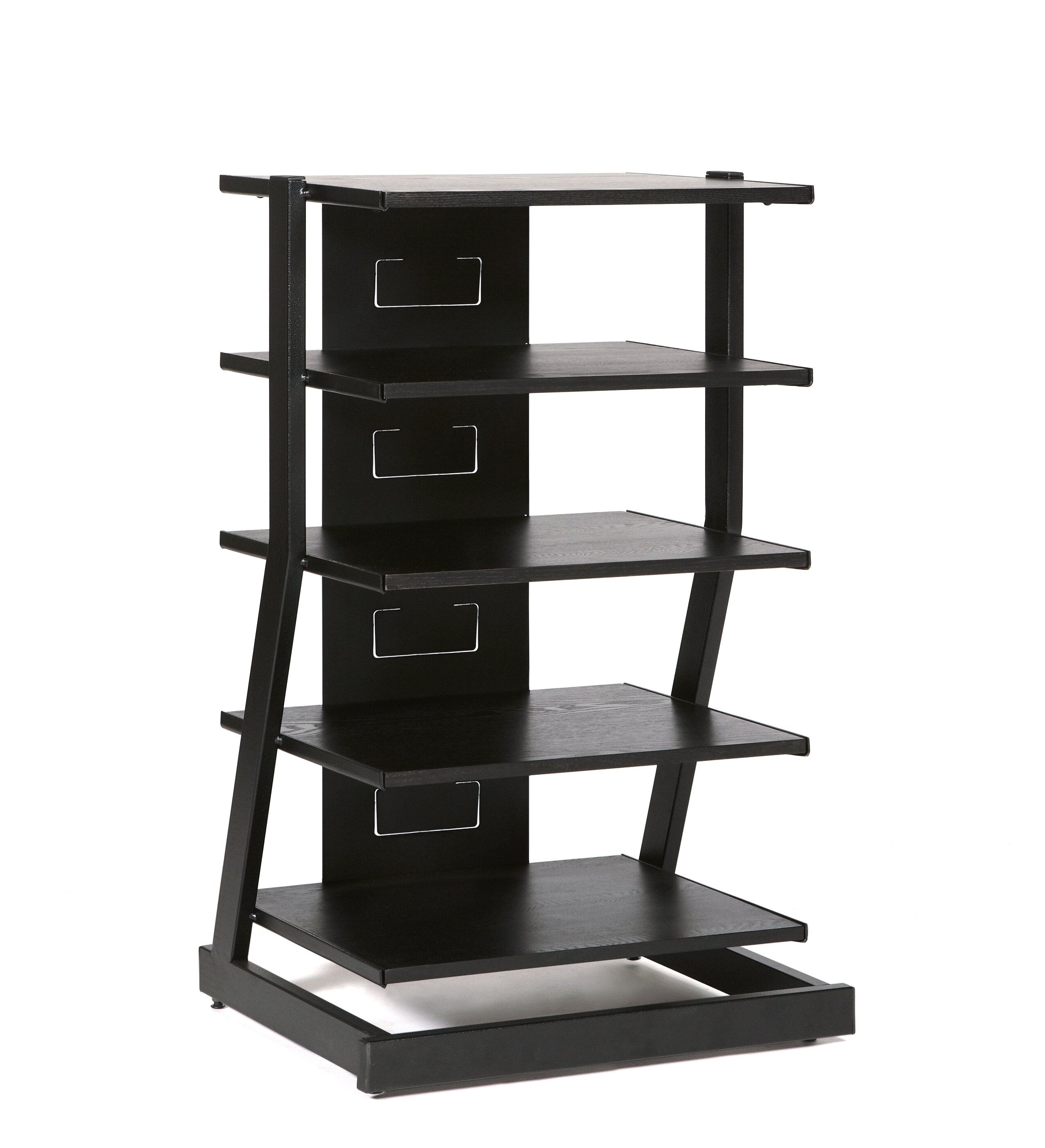 Plateau z series 5 shelf modern audio rack black z