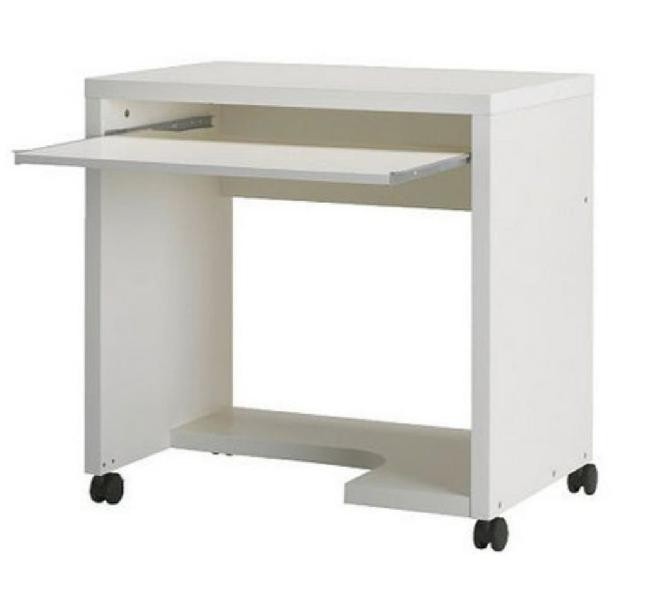 Small computer table on wheels