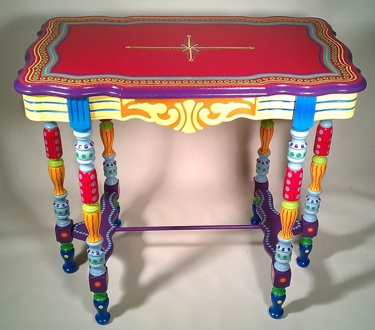 Hand painted furniture side table or accent table side tables