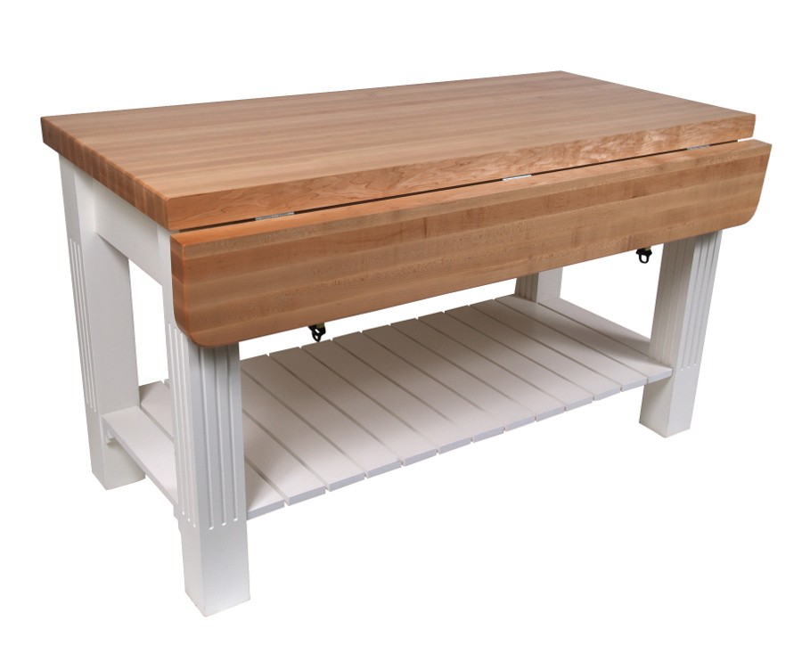 John boos maple grazzi butcher block table with drop leaf