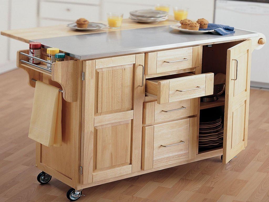 Kitchen island with drop leaf table