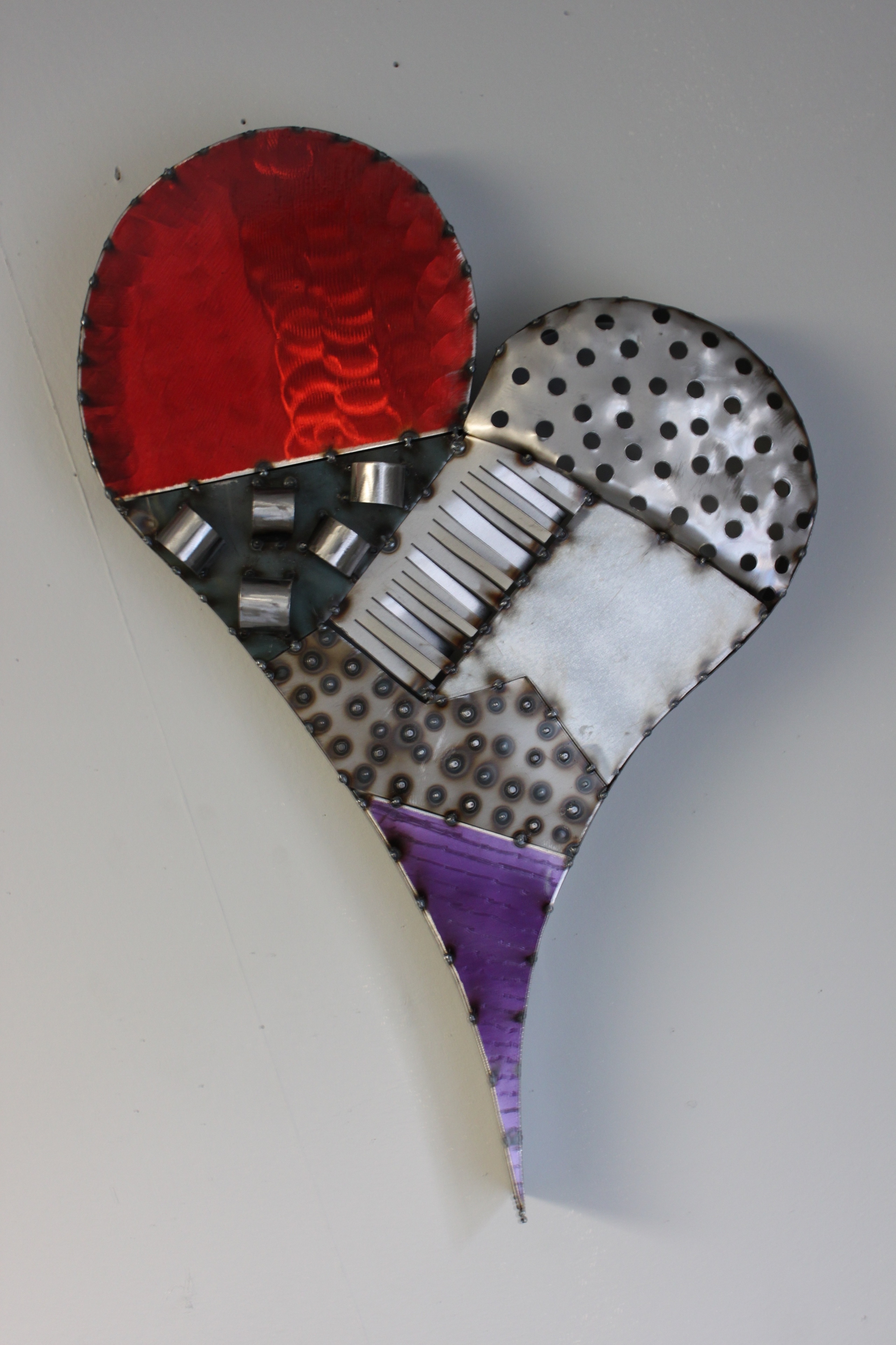Metal heart wall art 7