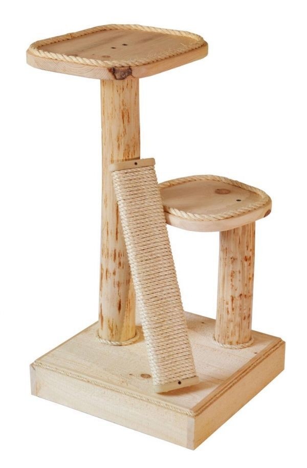 Two level natural cat furniture