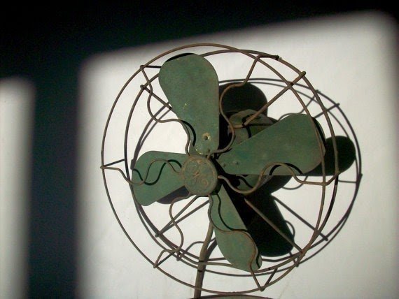 Vintage general electric fan metal wall oscillating decor or restore