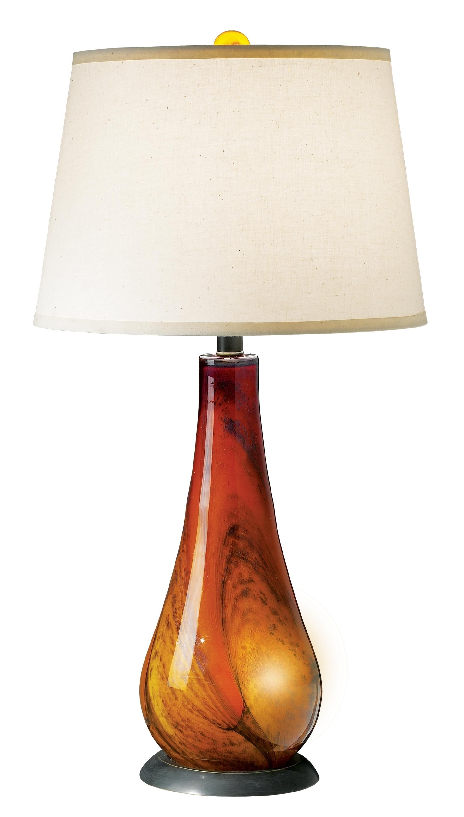 Amber glass table lamp