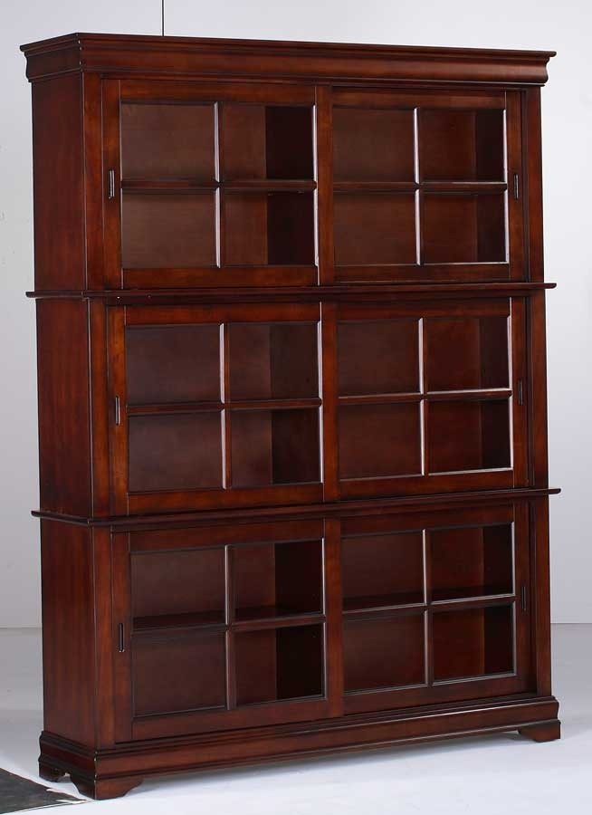 Cherry bookcase with doors 3