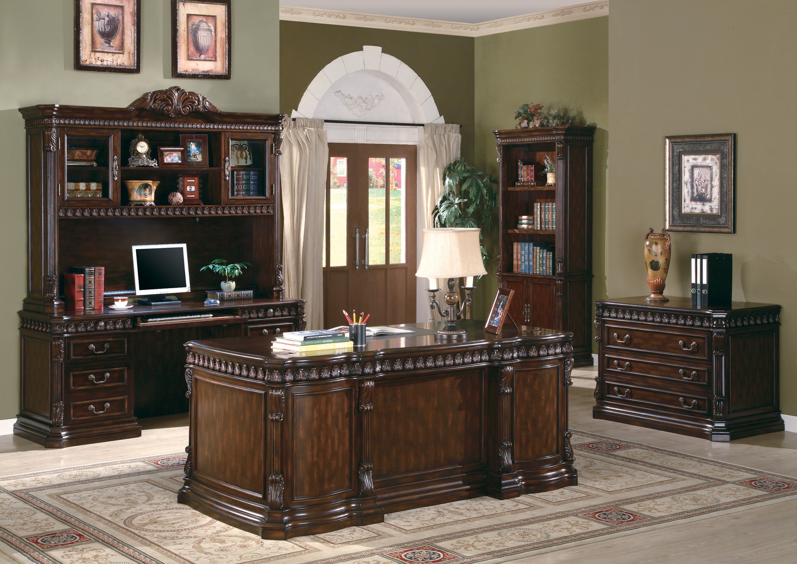 Corning Executive Desk with Drawers