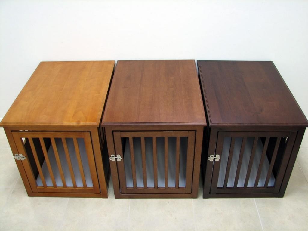 Home dog crate furniture crown eco friendly wooden pet crate