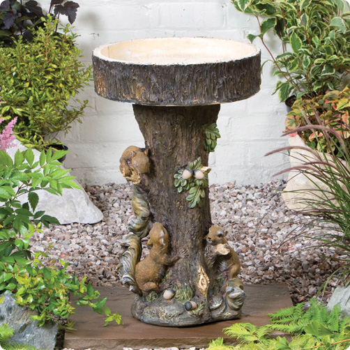 Kelkay squirrel tree bird bath 4311 decorative resin stone birdbath