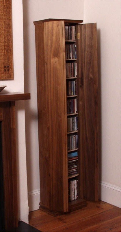 Tower cd dvd cabinet oak maple walnut or wenge 1