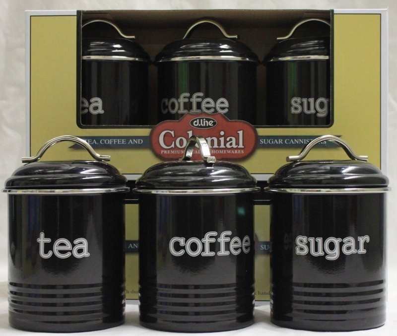 Vintage 3 piece kitchen canister set 1950s black white checkered