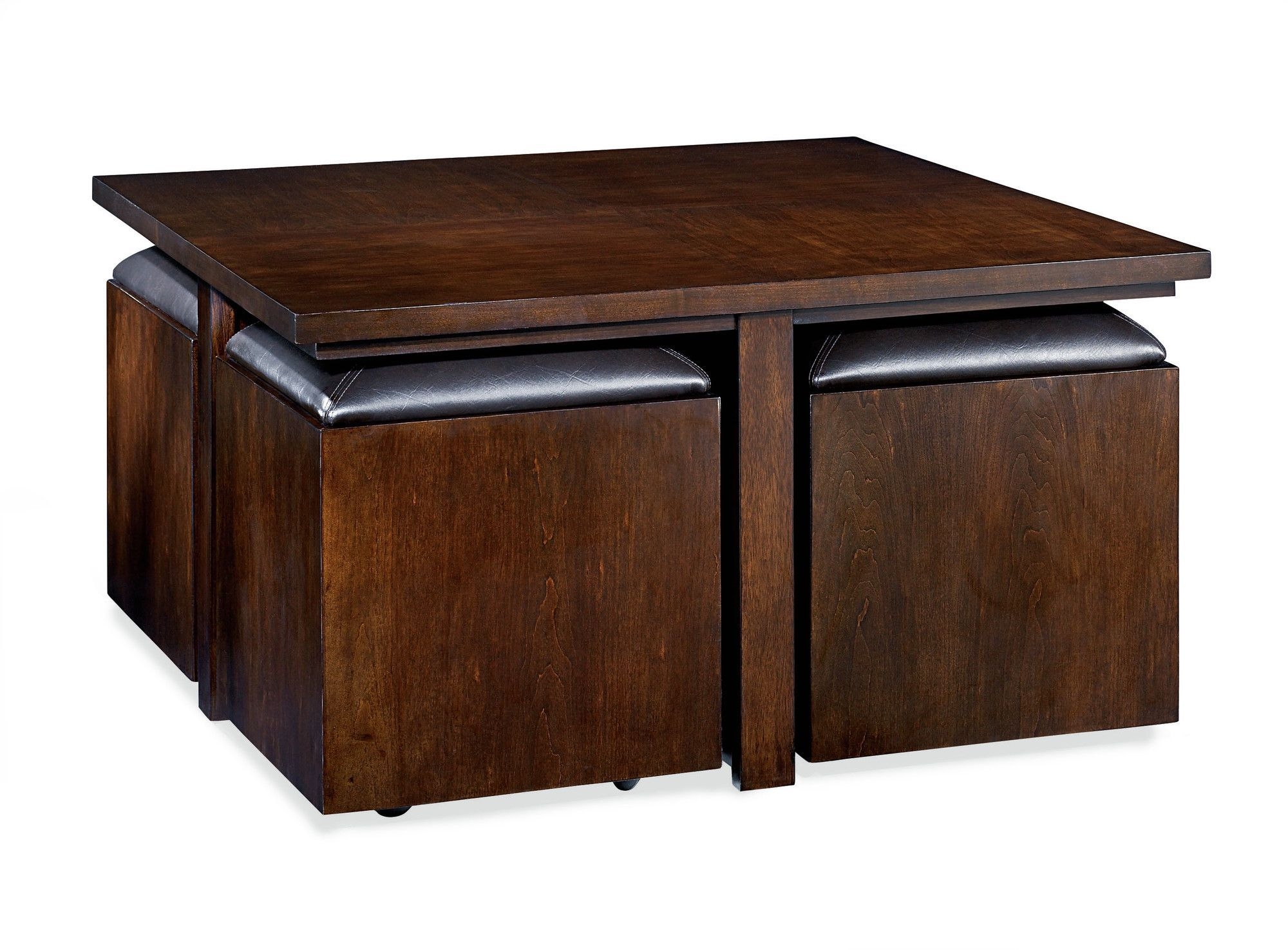 Coffee table with pull out ottomans