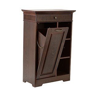 Espresso hamper shelving unit
