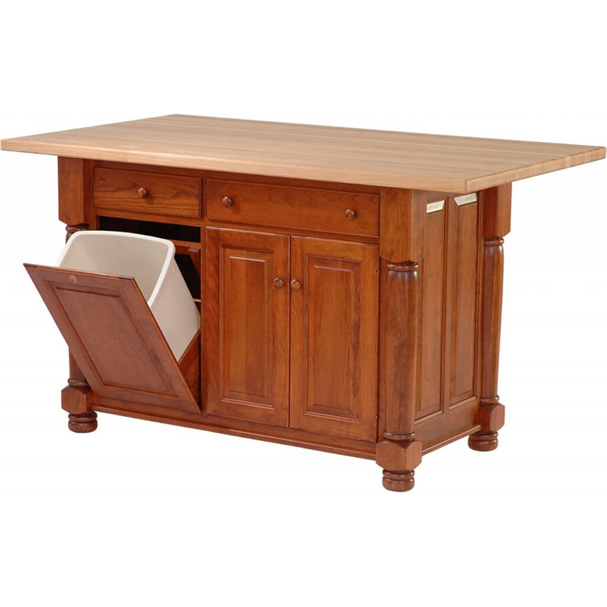 Kitchen island with trash bin 1
