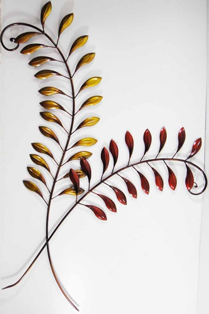 Metal wall art leaves 2