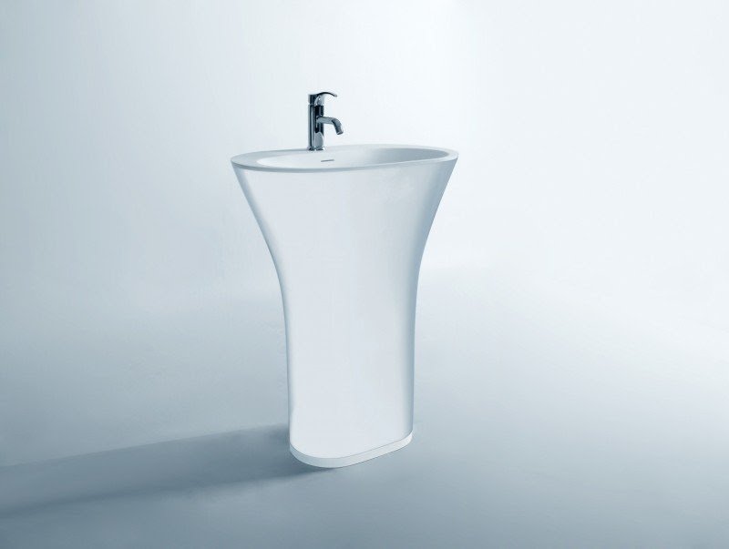 Name bonelli modern bathroom pedestal sink cast stone 24 8