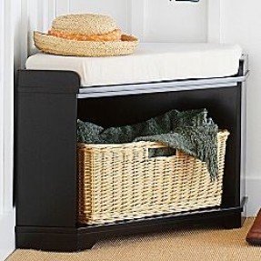 Red clark corner bench and basket