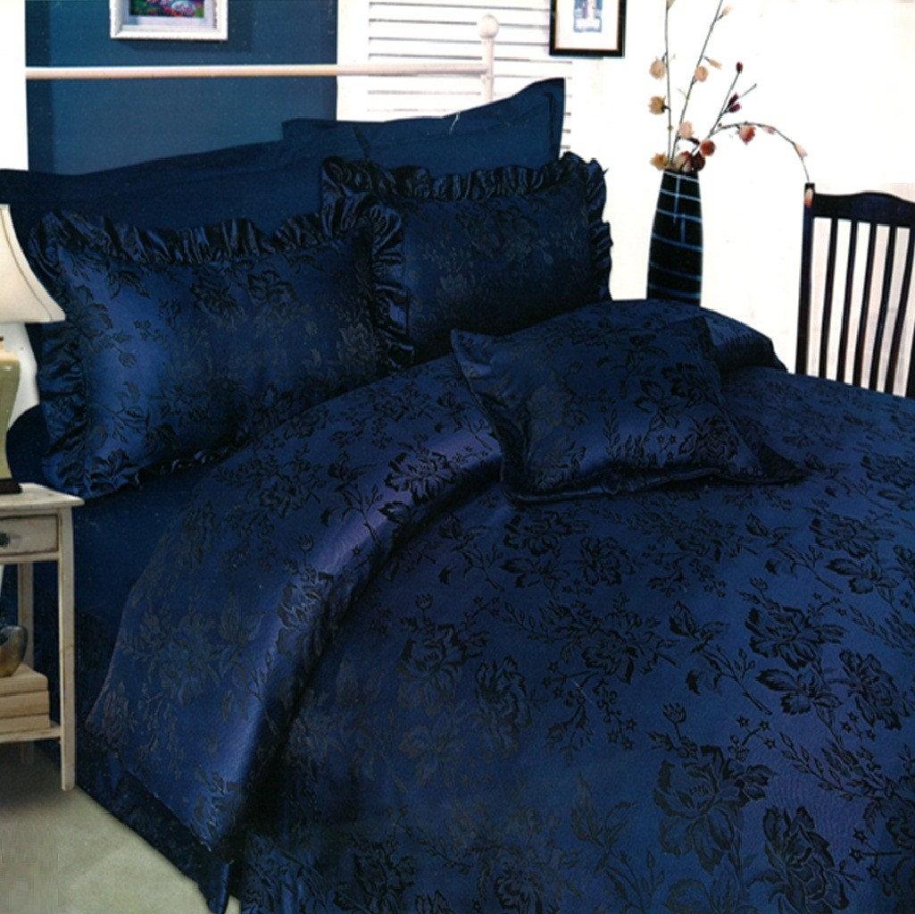 Teal damask bedding